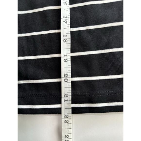Adrienne Vittadini Knit Top Womens XS White Black Stripe Shirt Crew Neck NWT - Picture 3 of 5